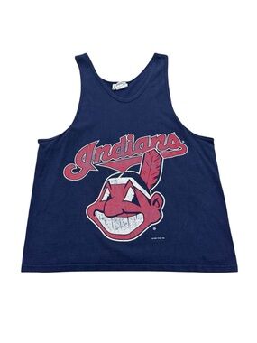Vintage 1996 Lee Sport Cleveland Indians Tank Top Made in USA